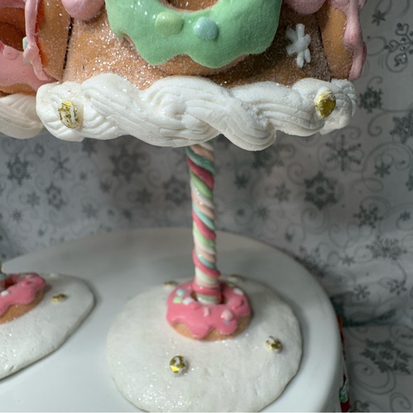 Peppermint Square Pastel Pink Bow Christmas Sprinkled Candy Doughnut Icing Trees - Picture 10 of 12